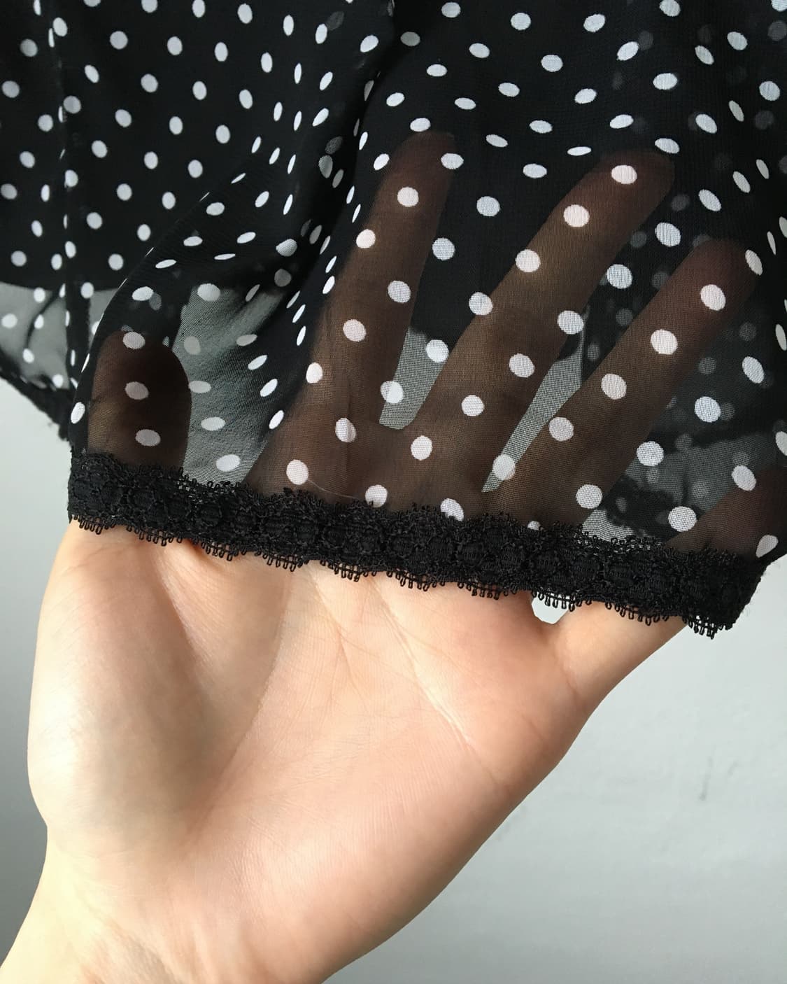Crochet trimming dot pattern midi skirt 상품이미지4