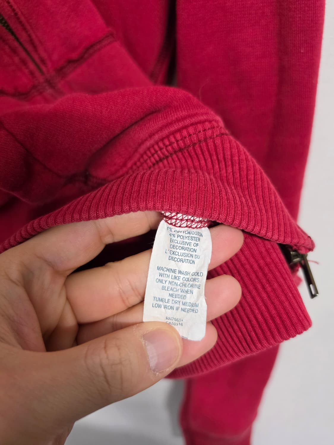 아베크롬비 딥레드 투웨이 후드집업 M 상품이미지5