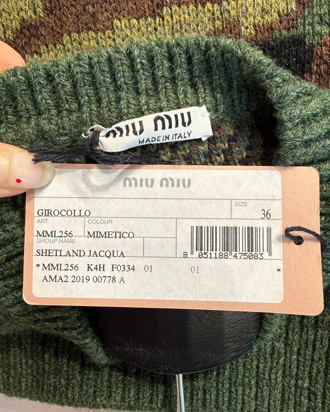 미우미우 19fw 런웨이 피스 카모플라쥬 니트  상품이미지7