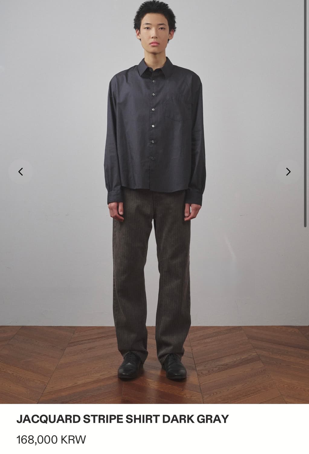 서피스에디션 JACQUARD STRIPE SHIRT DARK GRAY 상품이미지1