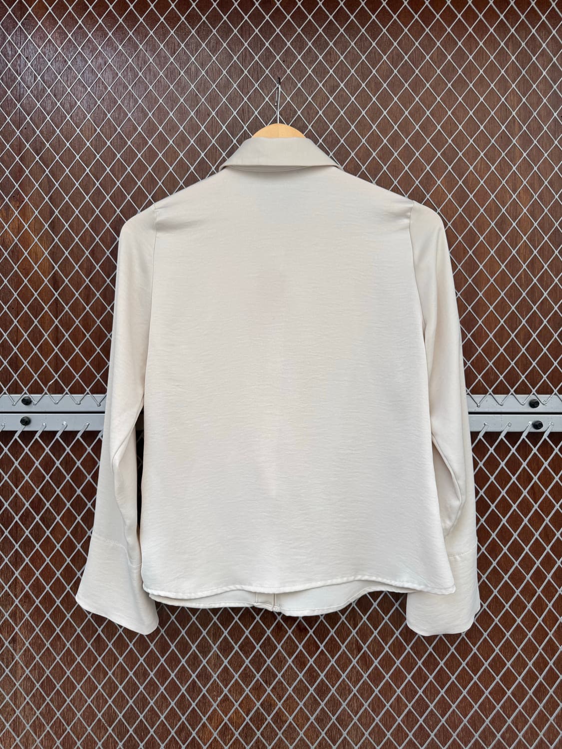 ZARA 자라 웨스턴 프릴 러플 쉬폰 실크 크림 블라우스 셔츠 s 상품이미지8