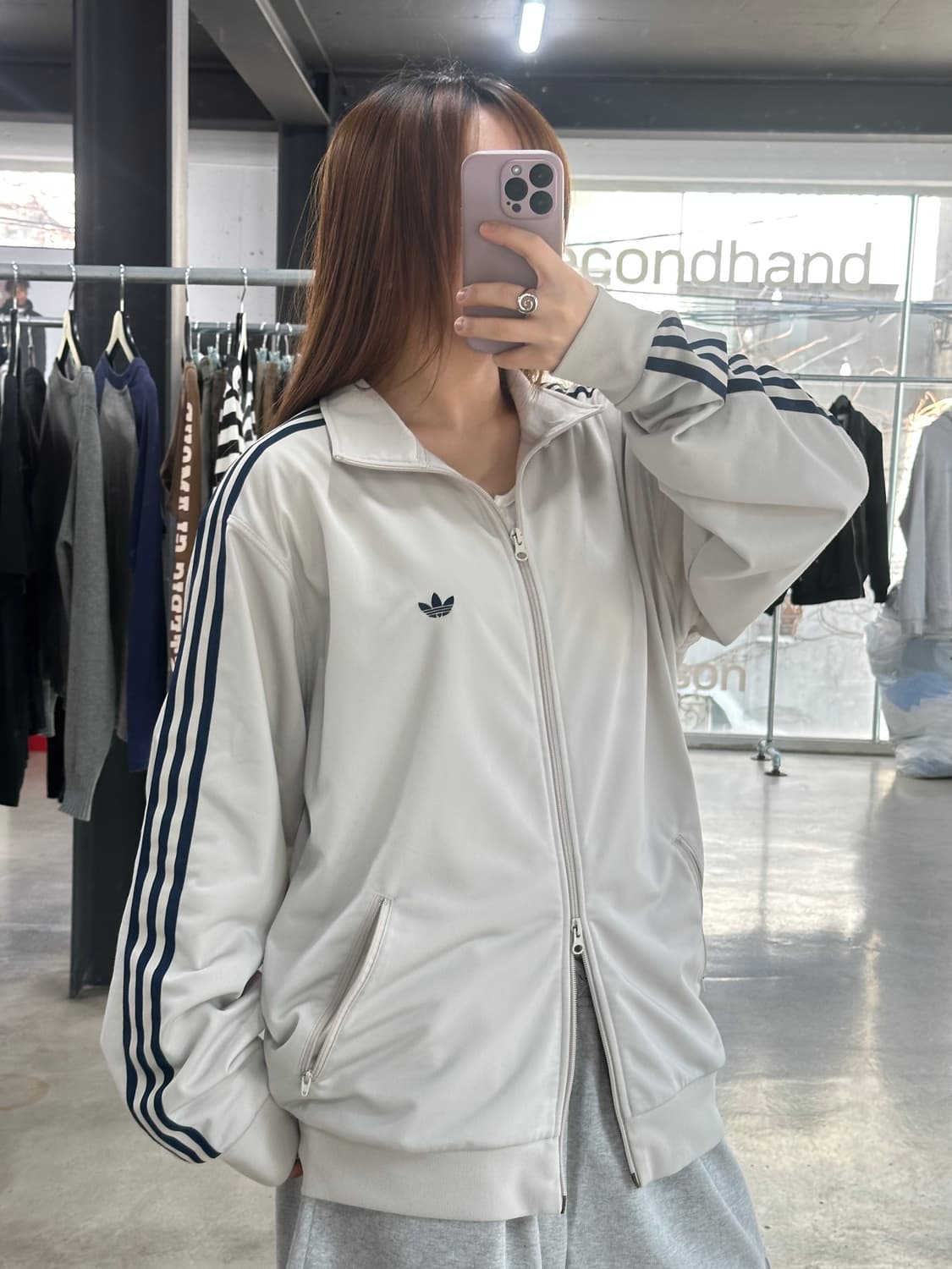 아디다스 베켄바우어 투웨이 트랙탑 져지 베이지네이비  상품이미지2