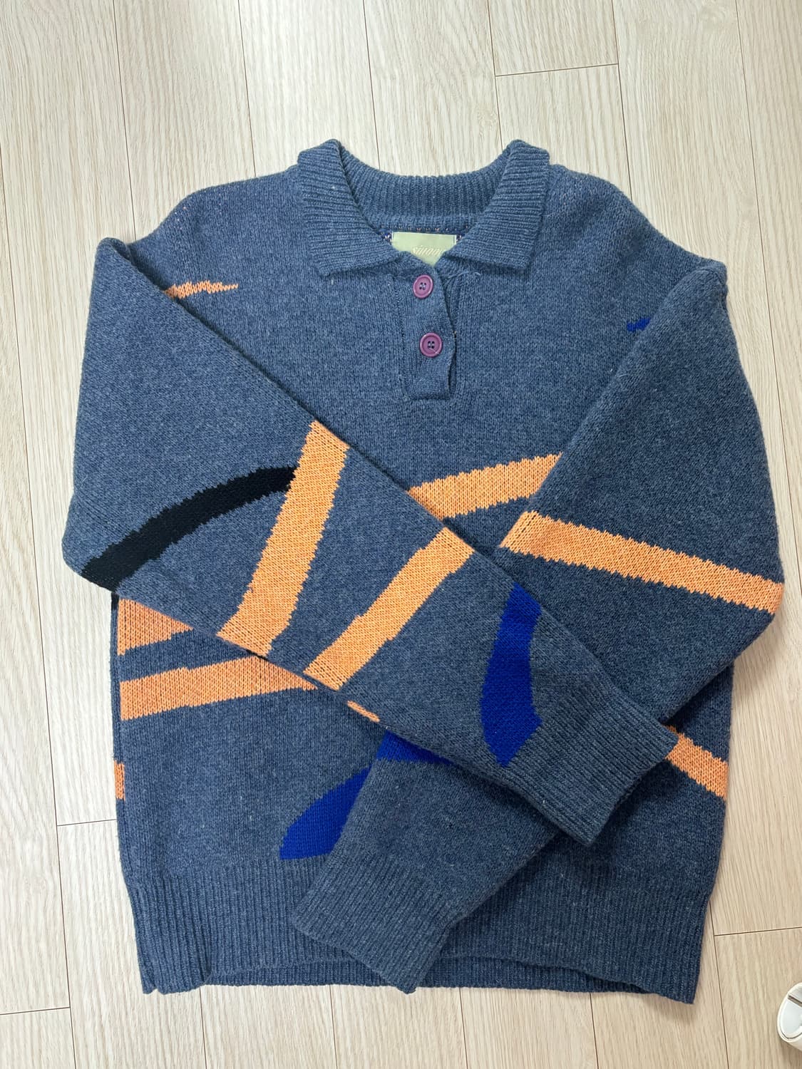 시눈 19fw 카라 니트 블루 상품이미지2