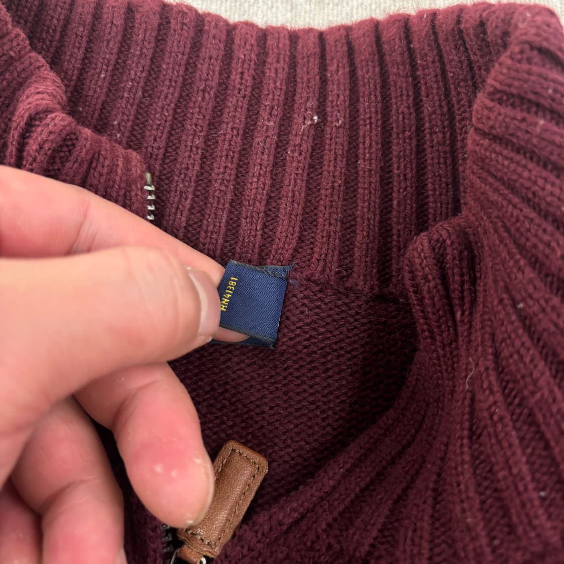 100 폴로 랄프로렌 버건디 반집업 상품이미지4