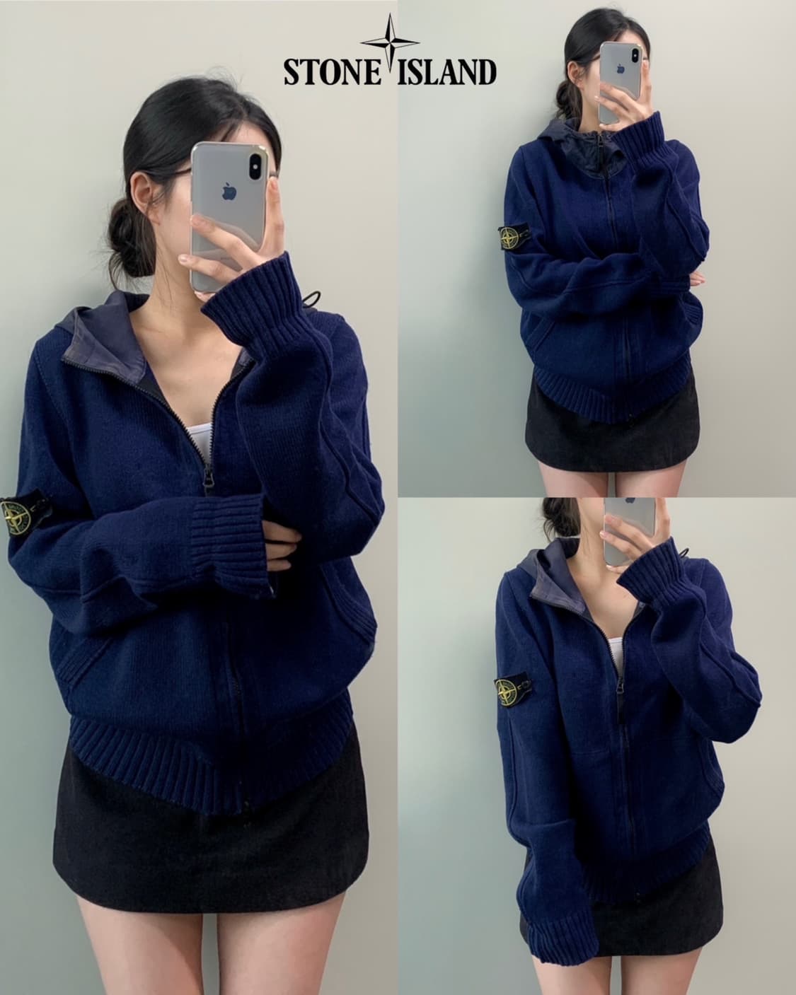 스톤아일랜드 니트 후드집업 상품이미지1