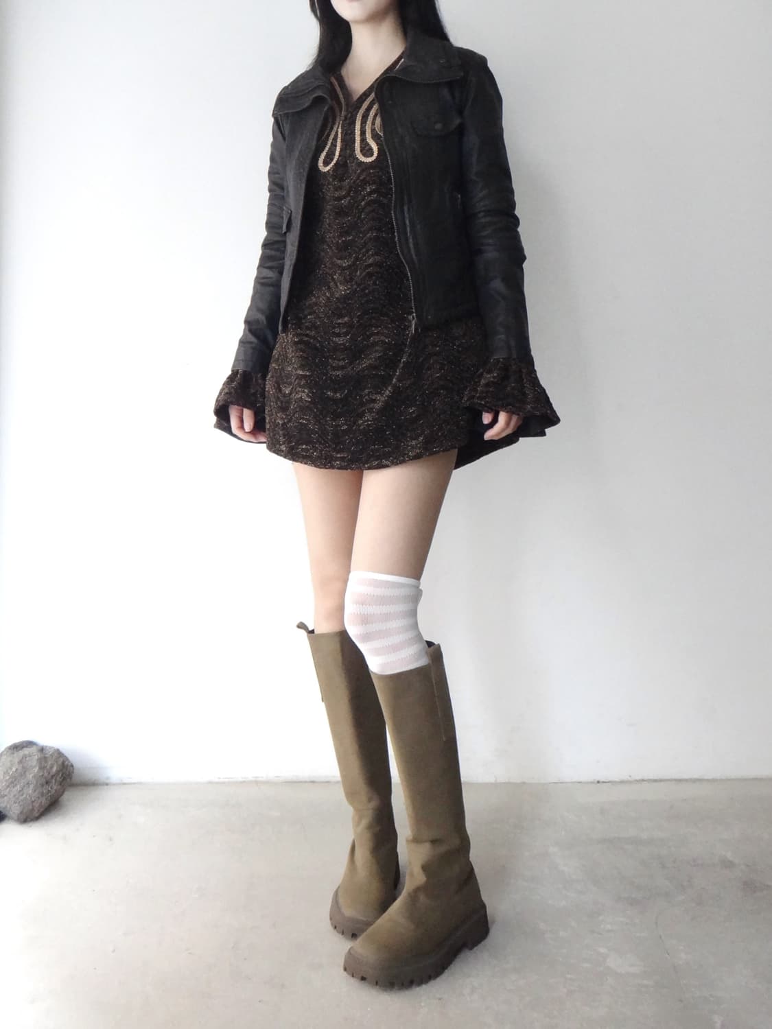 GUESS high neck short leather jacket 상품이미지9