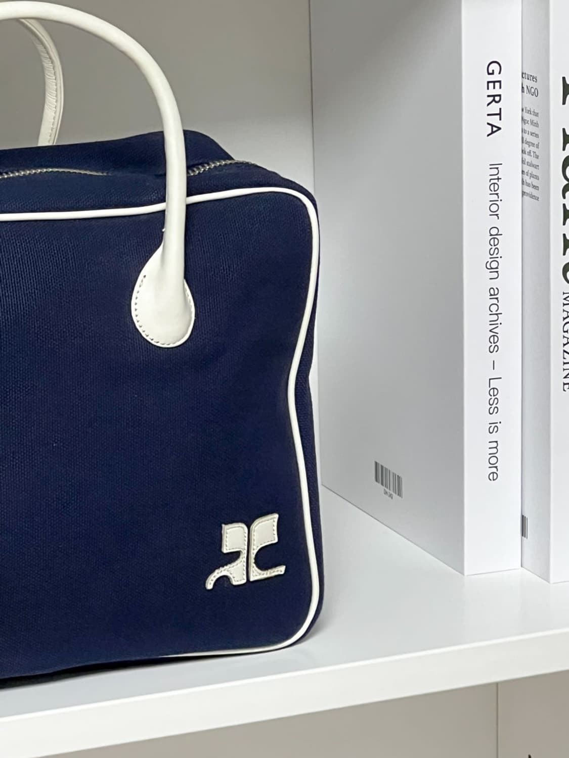 courreges / 꾸레쥬 네이비 패브릭 토트백 상품이미지3
