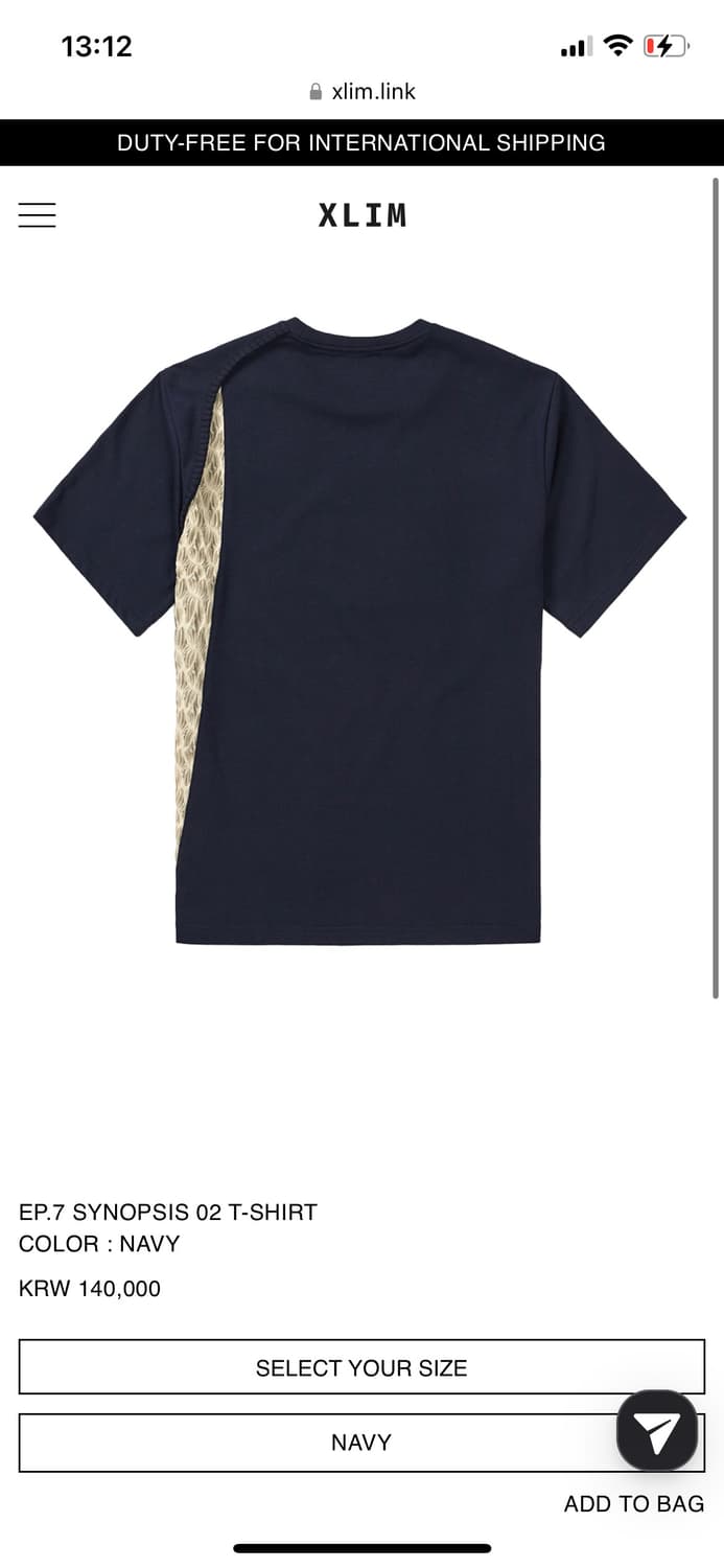 XLIM EP7 Synopsis 02 T-Shirt Navy L사이즈 상품이미지1