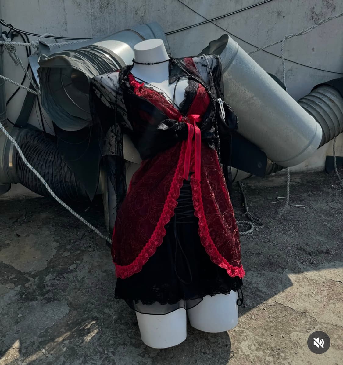 빈티지 섹시 고스 코디 세트 케토하우스 와이즈걸 큐빈티지 펑크 갸루 상품이미지3