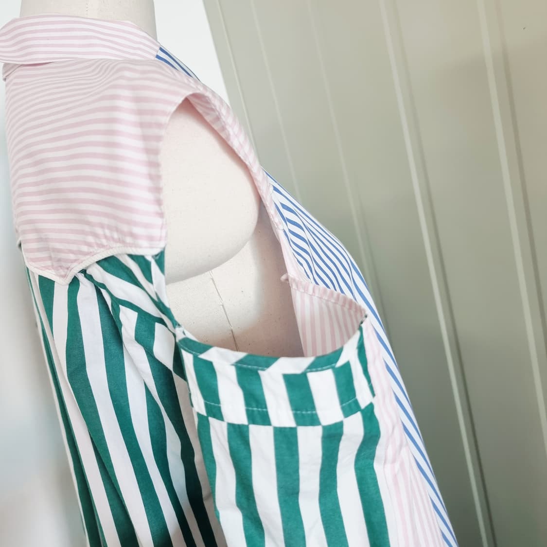 사카이 sacai 숄더트임 언발란스 셔츠원피스 (55-66/2) 상태최상 상품이미지9