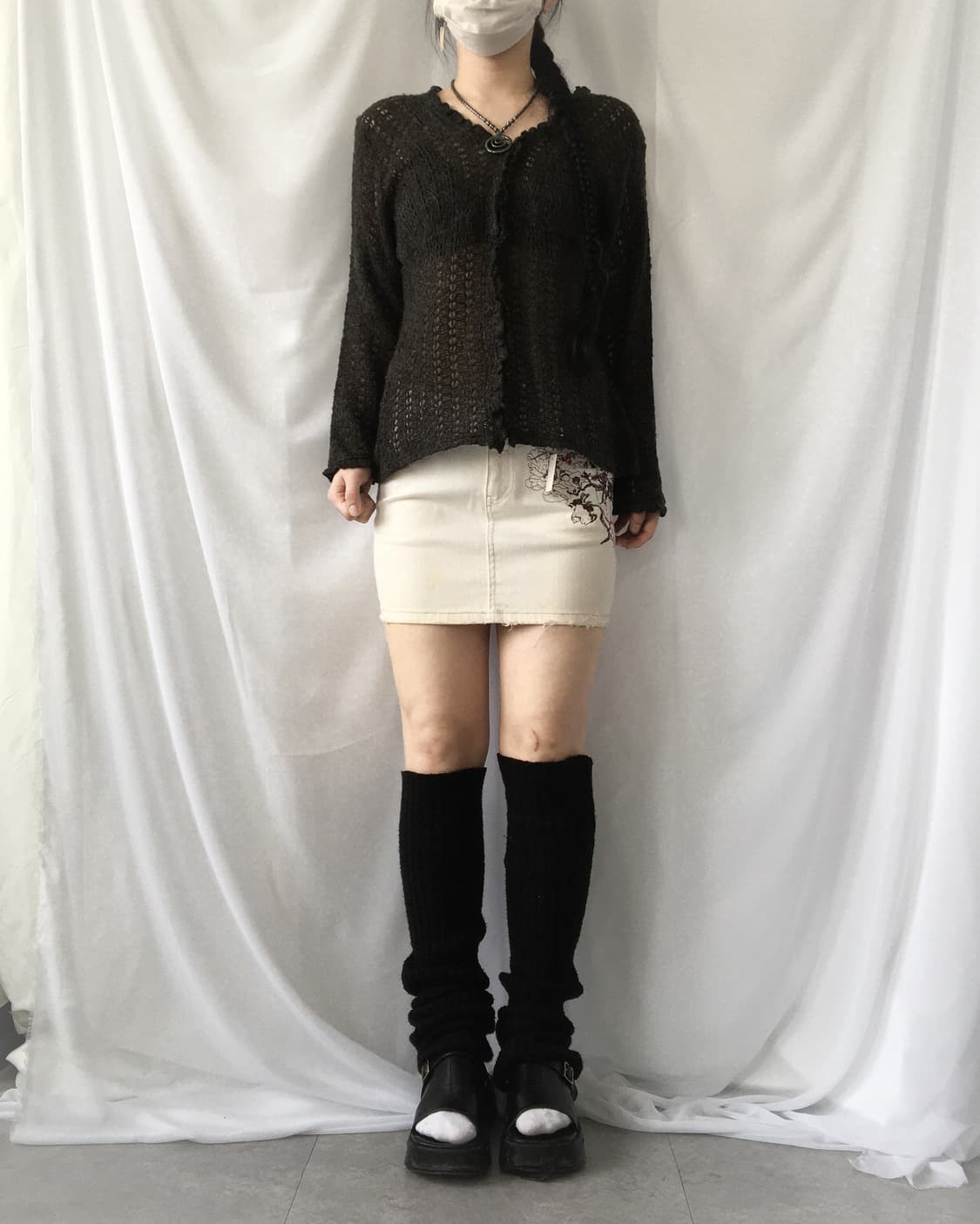 Rosa cheri woolen net knit cardigan 상품이미지6