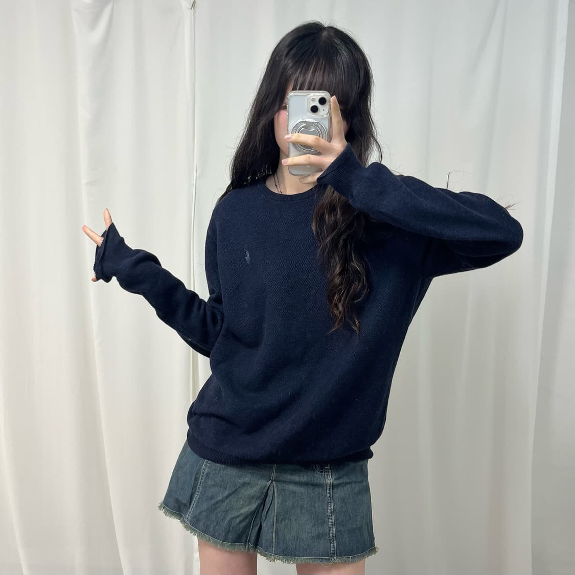 Polo navy knit  상품이미지2