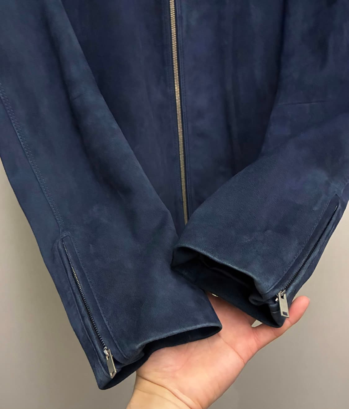 (48/97)솔리드옴므 고트스킨 염소가죽 스웨이드 블루종자켓 상품이미지5