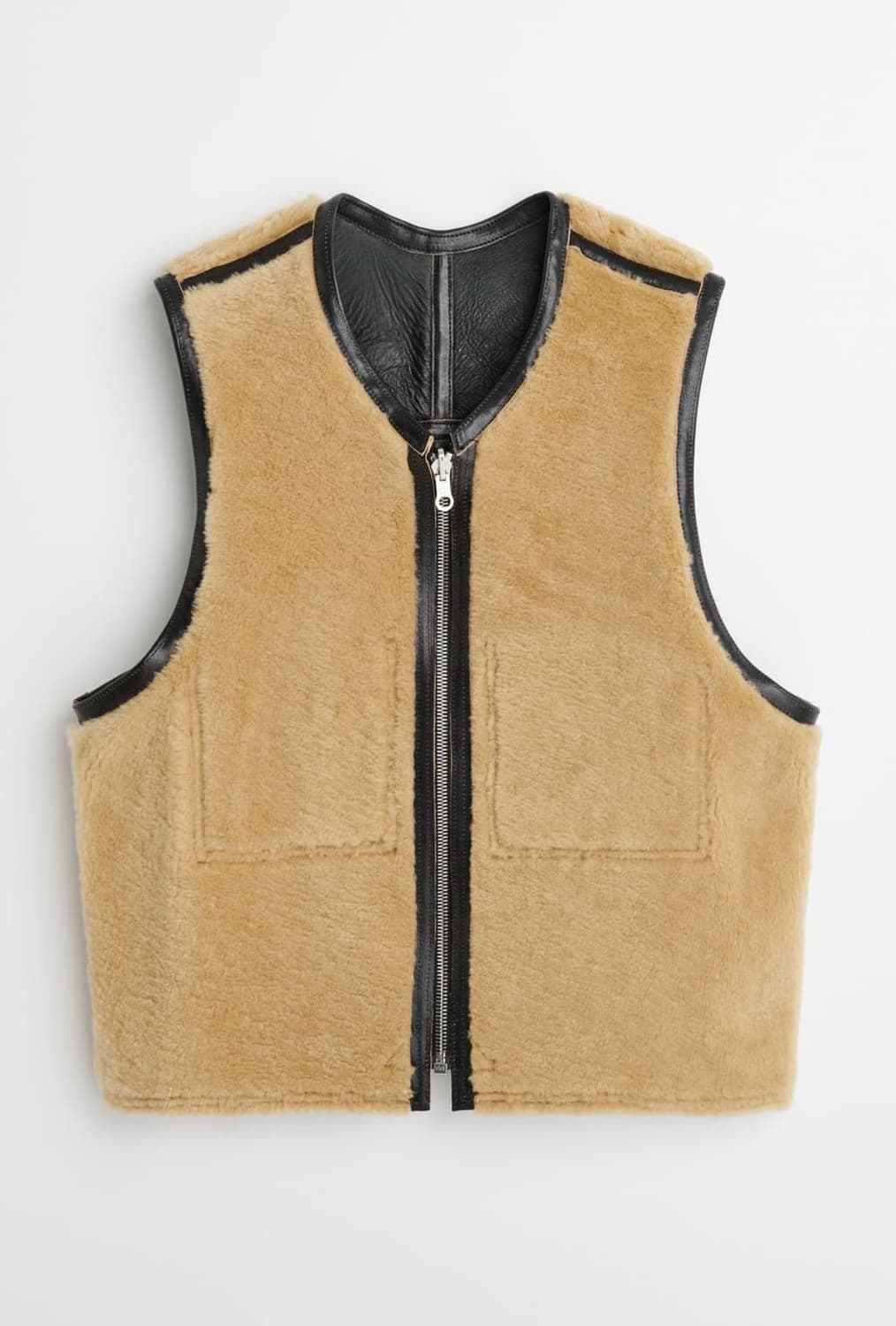 아워레가시 리버시블 셔링 베스트 블랙 브라운 48size 상품이미지2