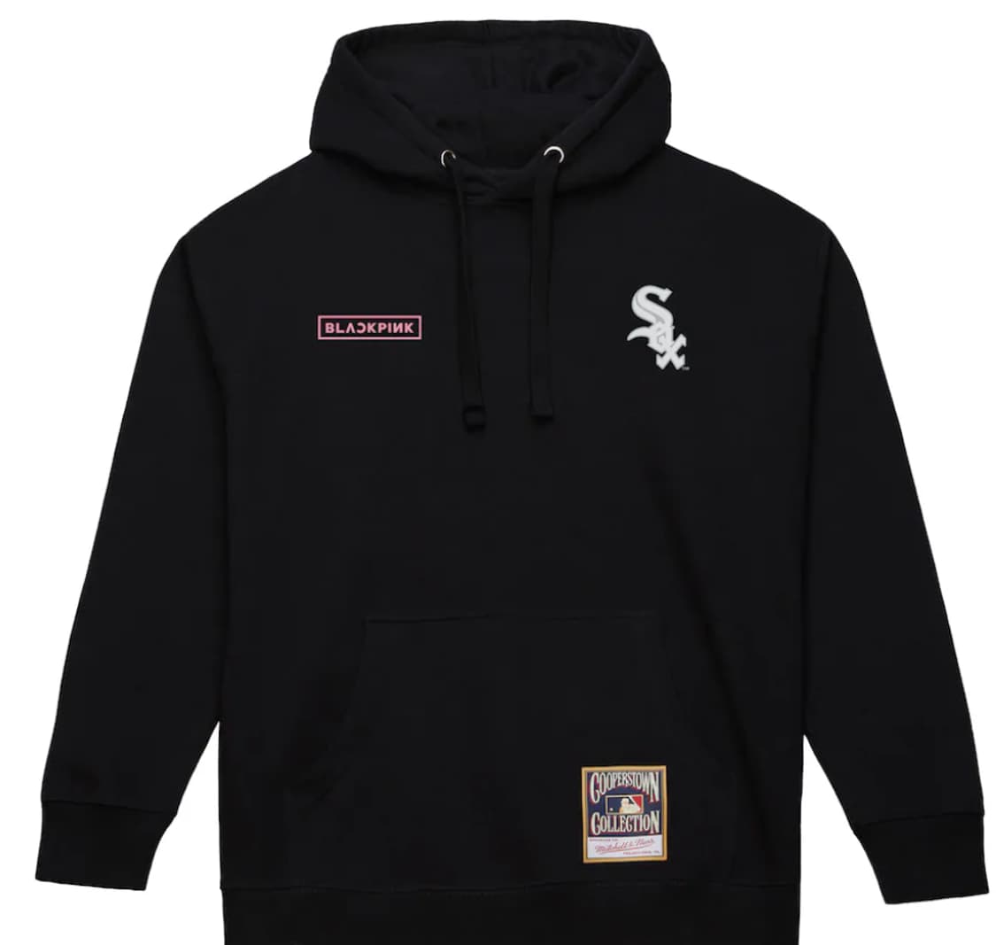 새상품 블랙핑크 MLB 시카고 화이트삭스 후드티 한정판 XXL 상품이미지3