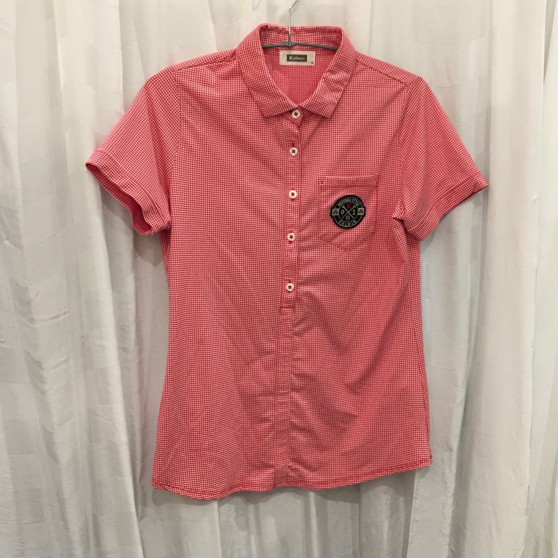 JPN Vintage 히메갸루 핑크 체크 PK 카라티 상품이미지4