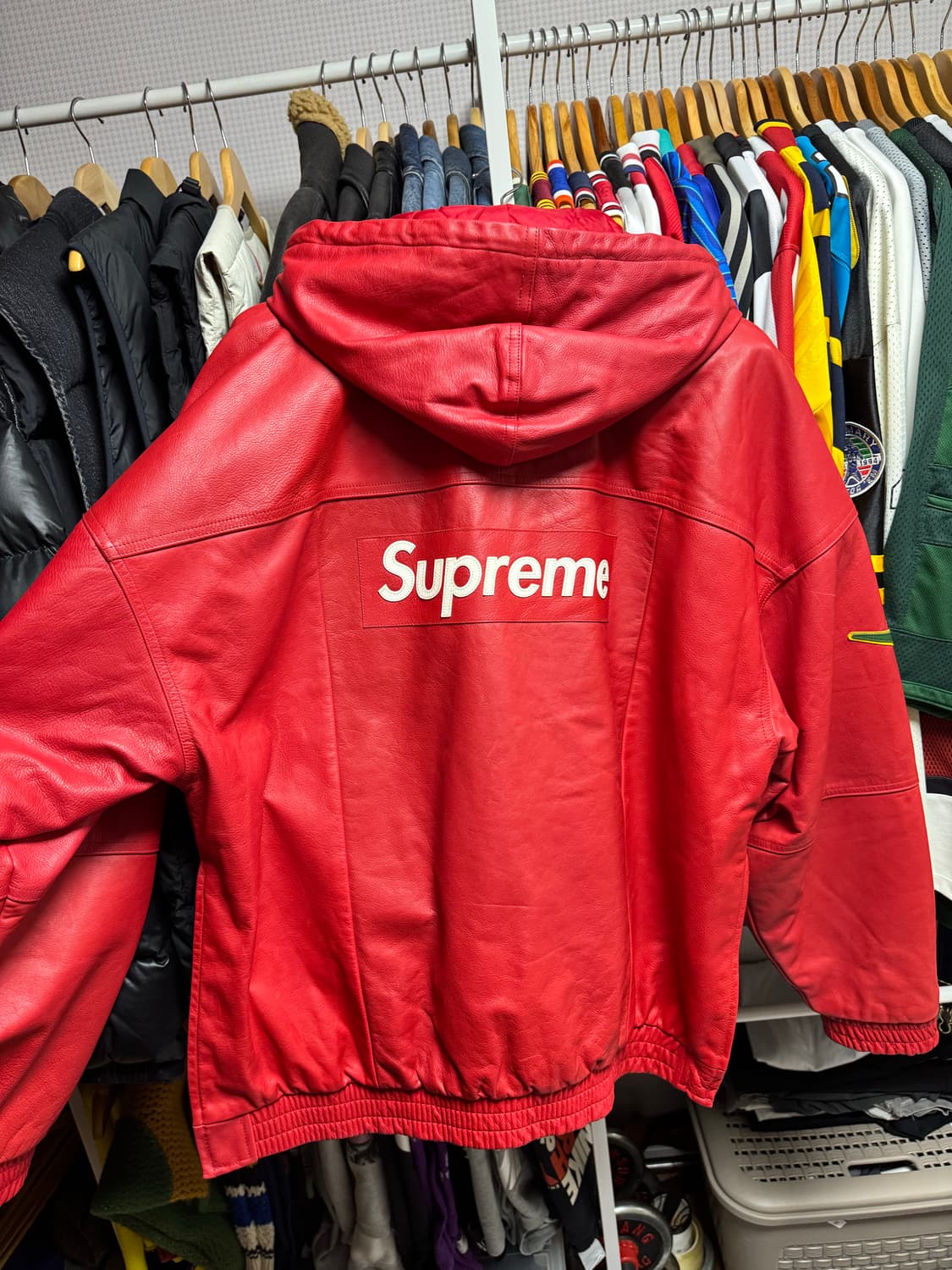 슈프림 x 나이키 레더 아노락 짐레드 - 19FW 상품이미지8