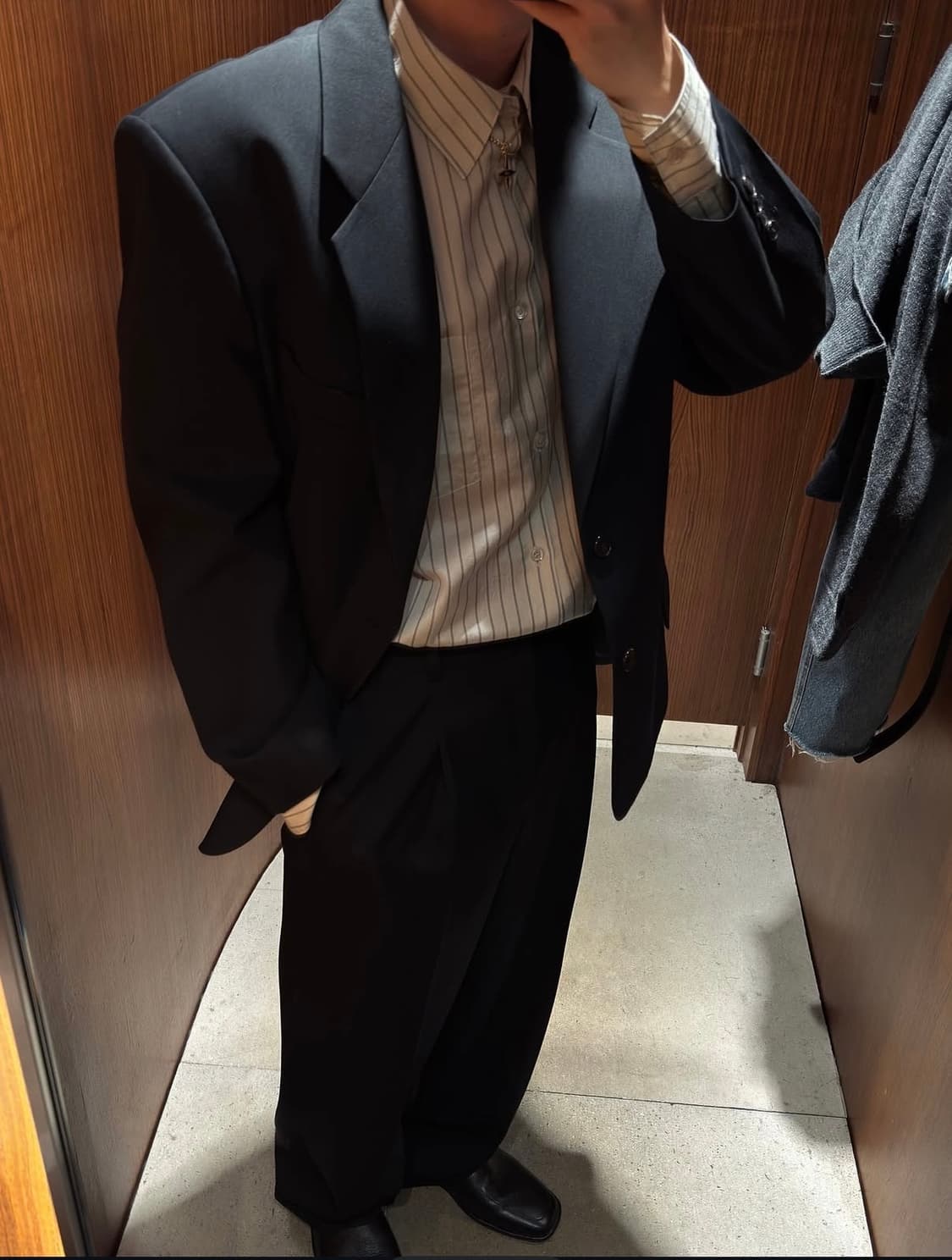 렉토 25fw 스트럭처 울 블랜드 싱글 자켓 상품이미지4