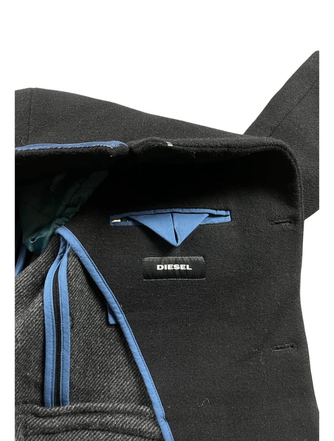 Diesel 디젤 카라 블루 포인트 울혼방 코트 상품이미지5