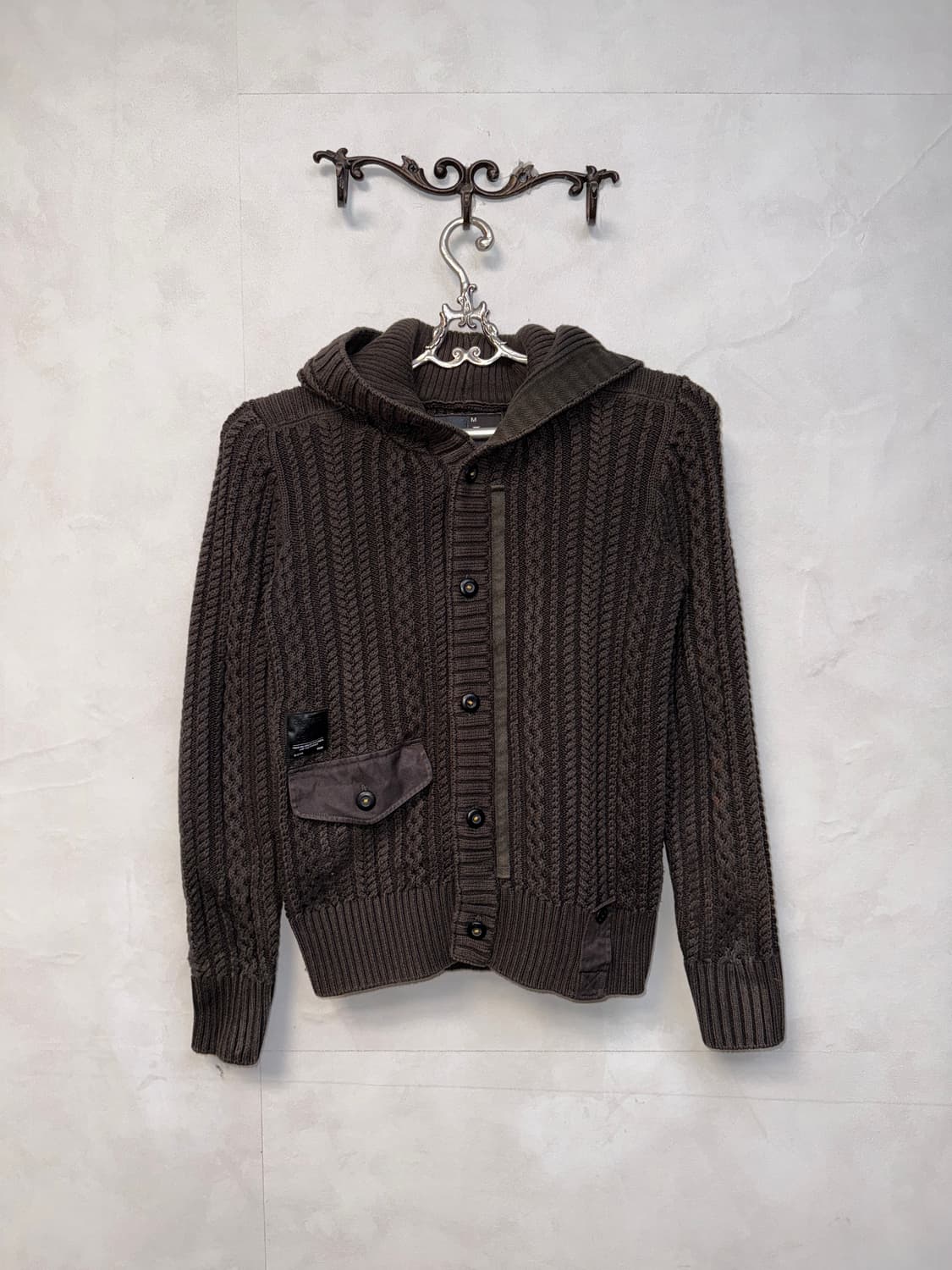 G star raw washed brown button hood cd 상품이미지3