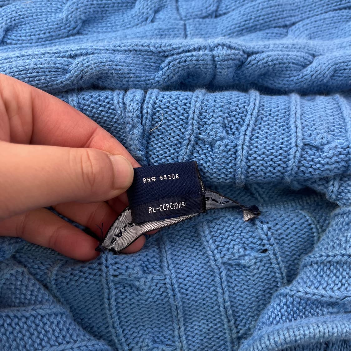 W 95 폴로랄프로렌 스포츠 꽈배기 니트 후드집업 상품이미지4