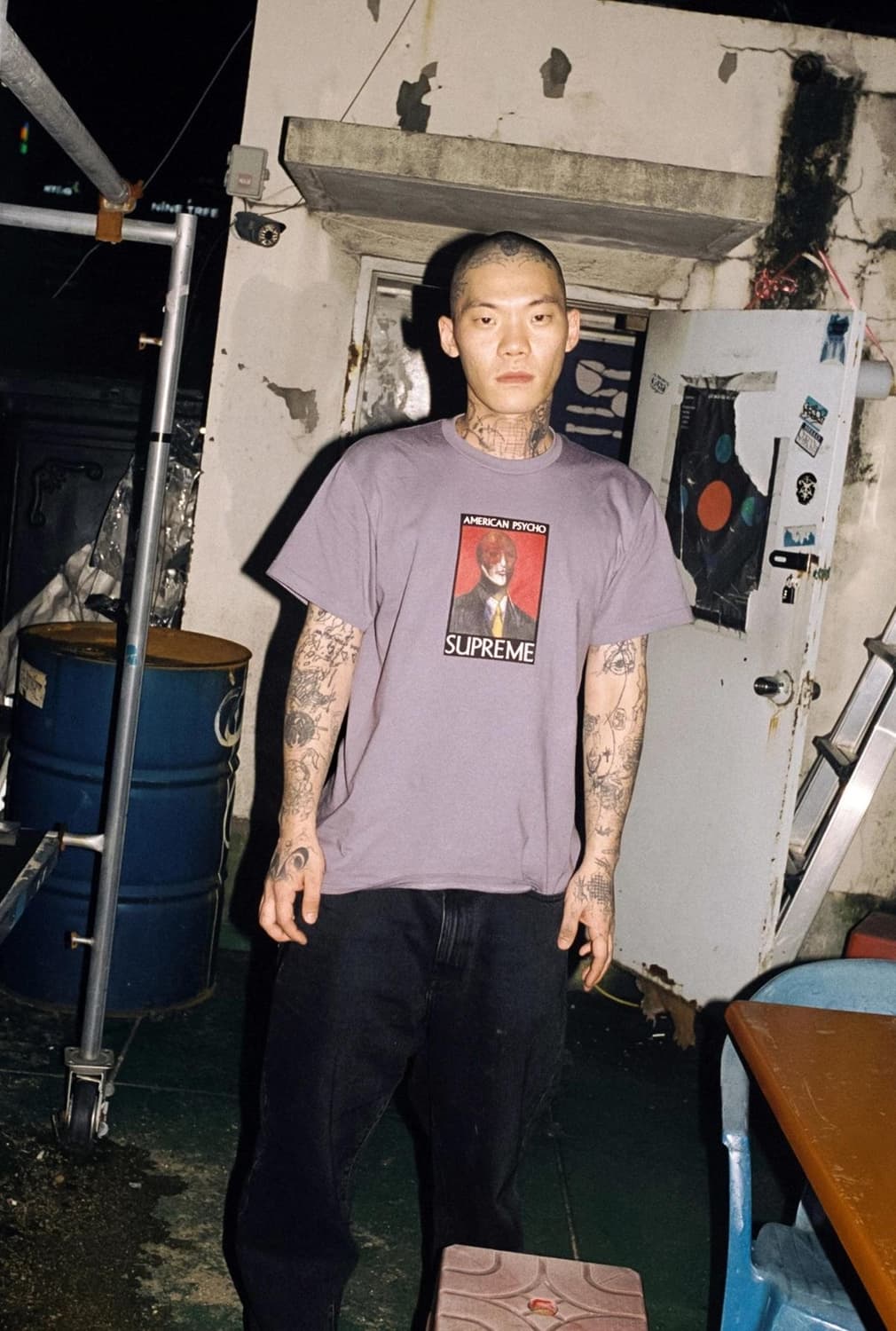 23FW 슈프림 아메리칸 사이코 반팔 티셔츠 퍼플 상품이미지1
