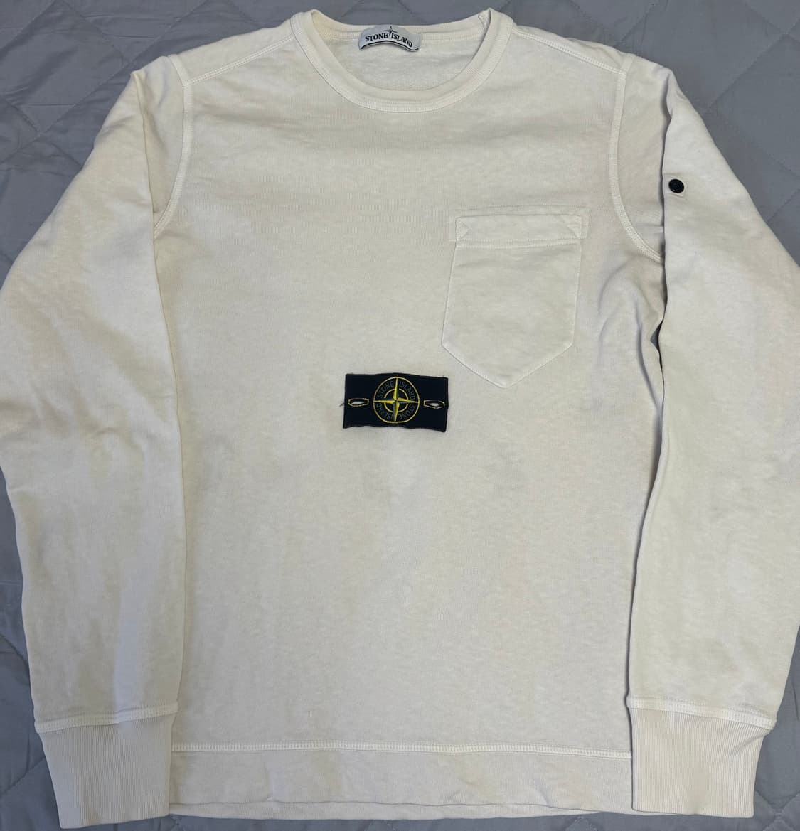[M]스톤아일랜드 화이트 포켓 맨투맨 롱슬리브 상품이미지6