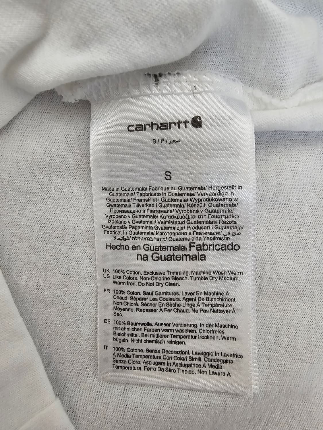 칼하트 포켓 반팔티 화이트 S 상품이미지4