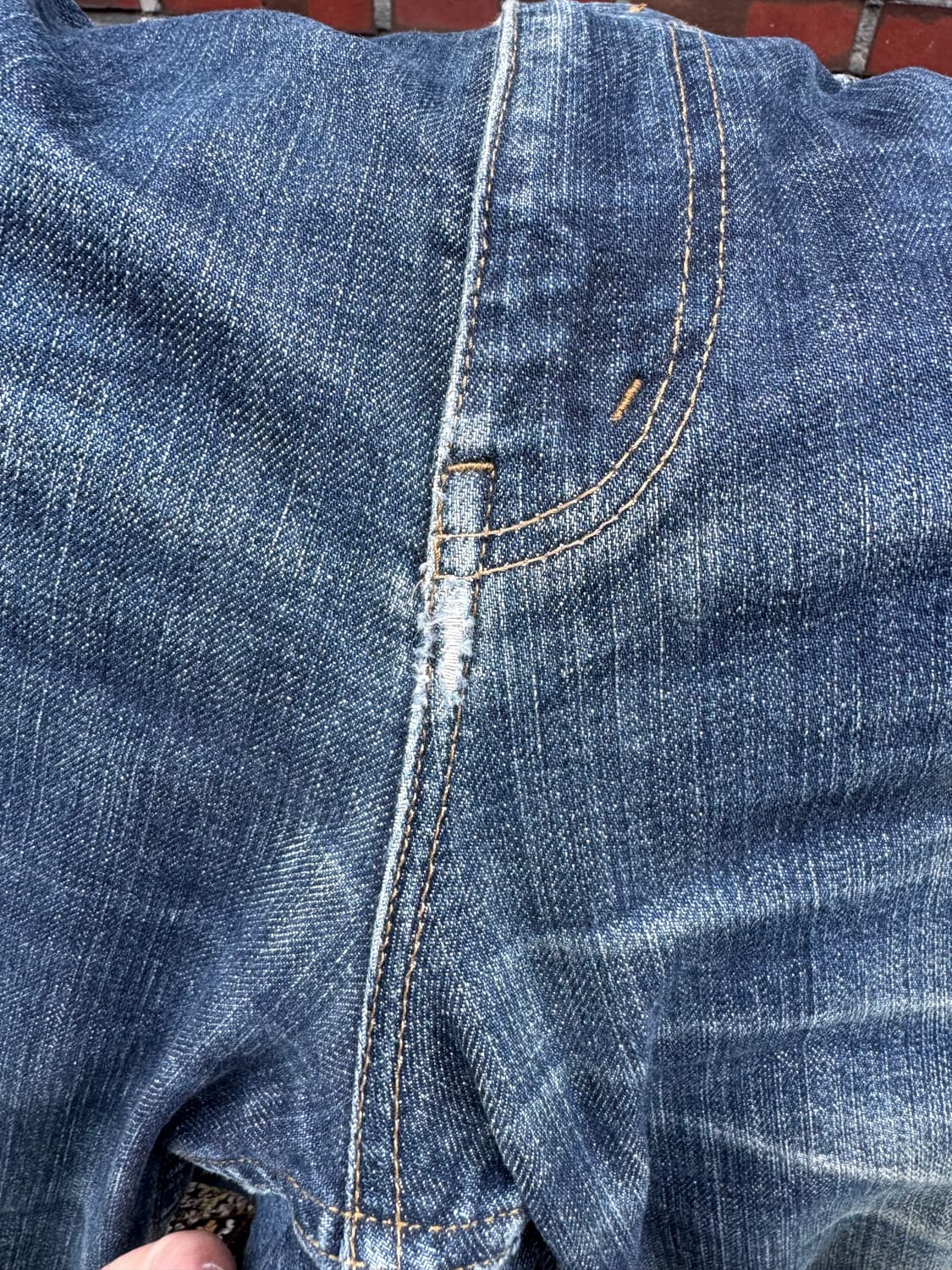 카라쿠리타마시 오리엔탈 코이 자수 데님팬츠 상품이미지8