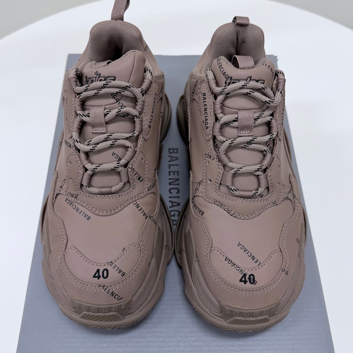 [S급/250] 발렌시아가 트리플 S 올 오버 로고 스니커즈 베이지 상품이미지6