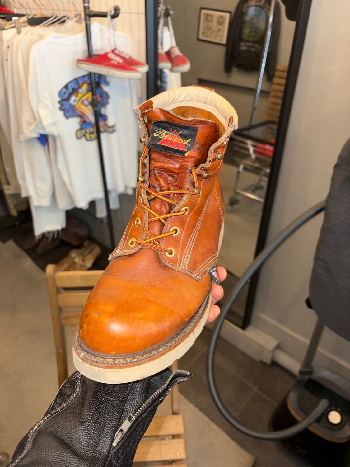 Thorogood USA plain moc toe leather boot 상품이미지5