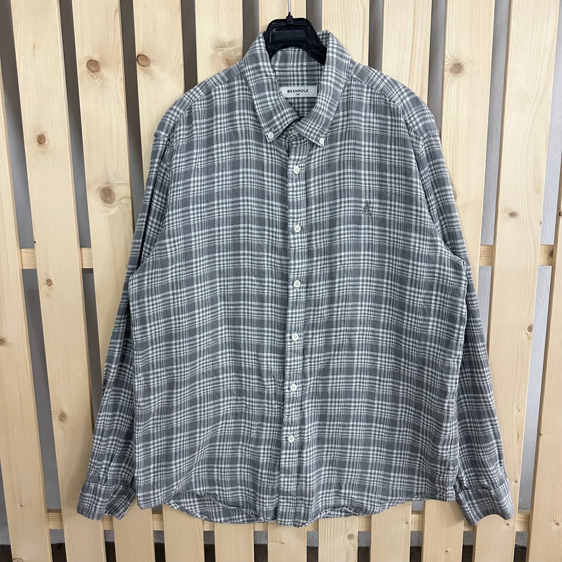 (XL) 빈폴 체크 남방 셔츠 그레이 상품이미지1