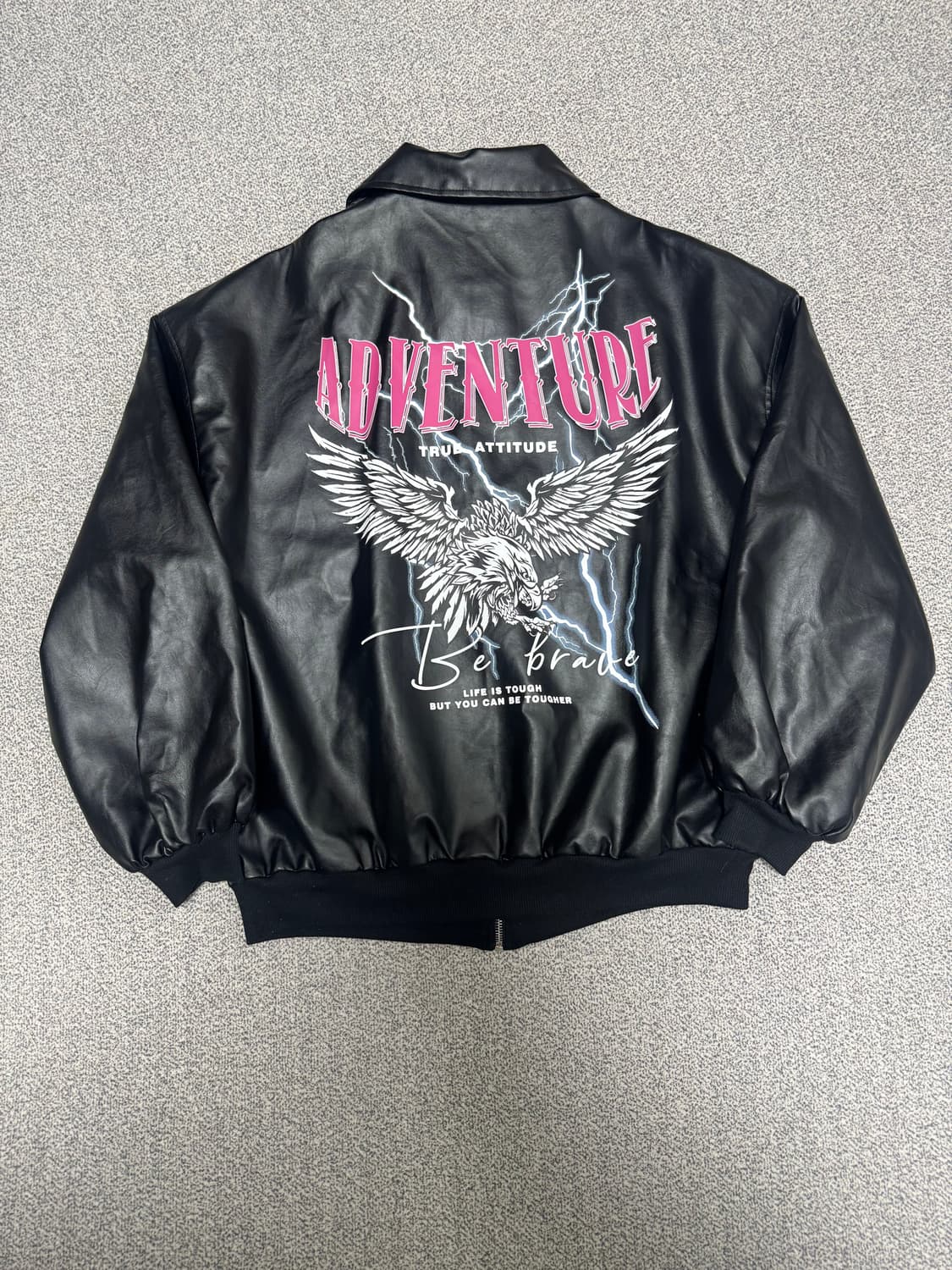 •Vintage 이글 백프린트 레더 자켓  상품이미지2