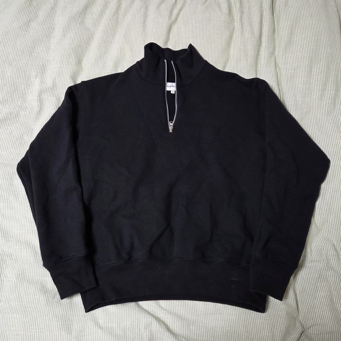 브라운야드 소프트 스웻 하프 집업 3 블랙 / 쿼터집업 반집업 상품이미지2