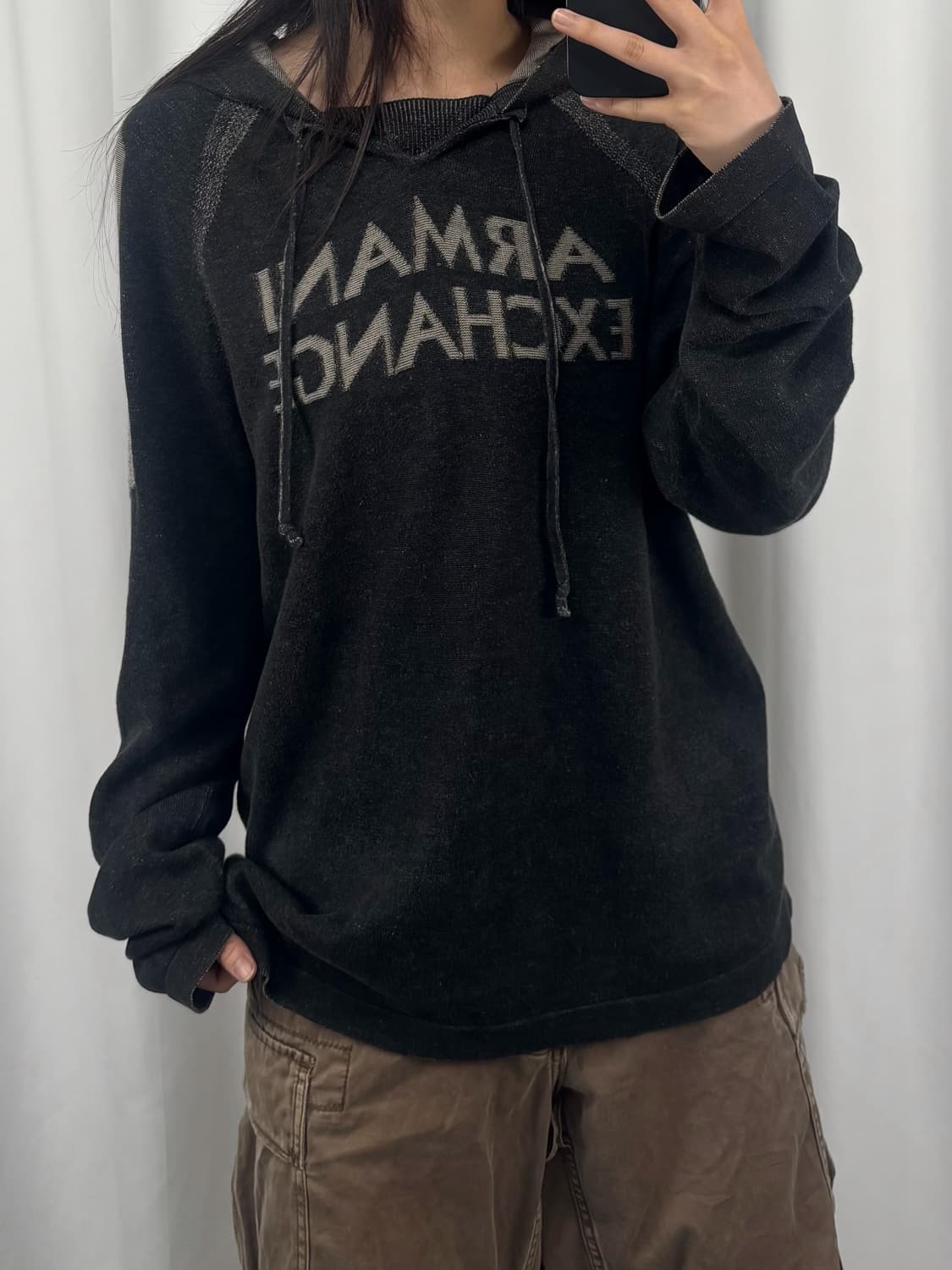 아르마니 익스체인지 빅로고 니트 후드 상품이미지2