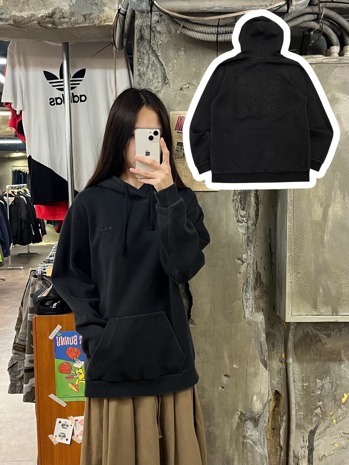 아디다스 후드티 블랙 90 #csz1155 상품이미지1