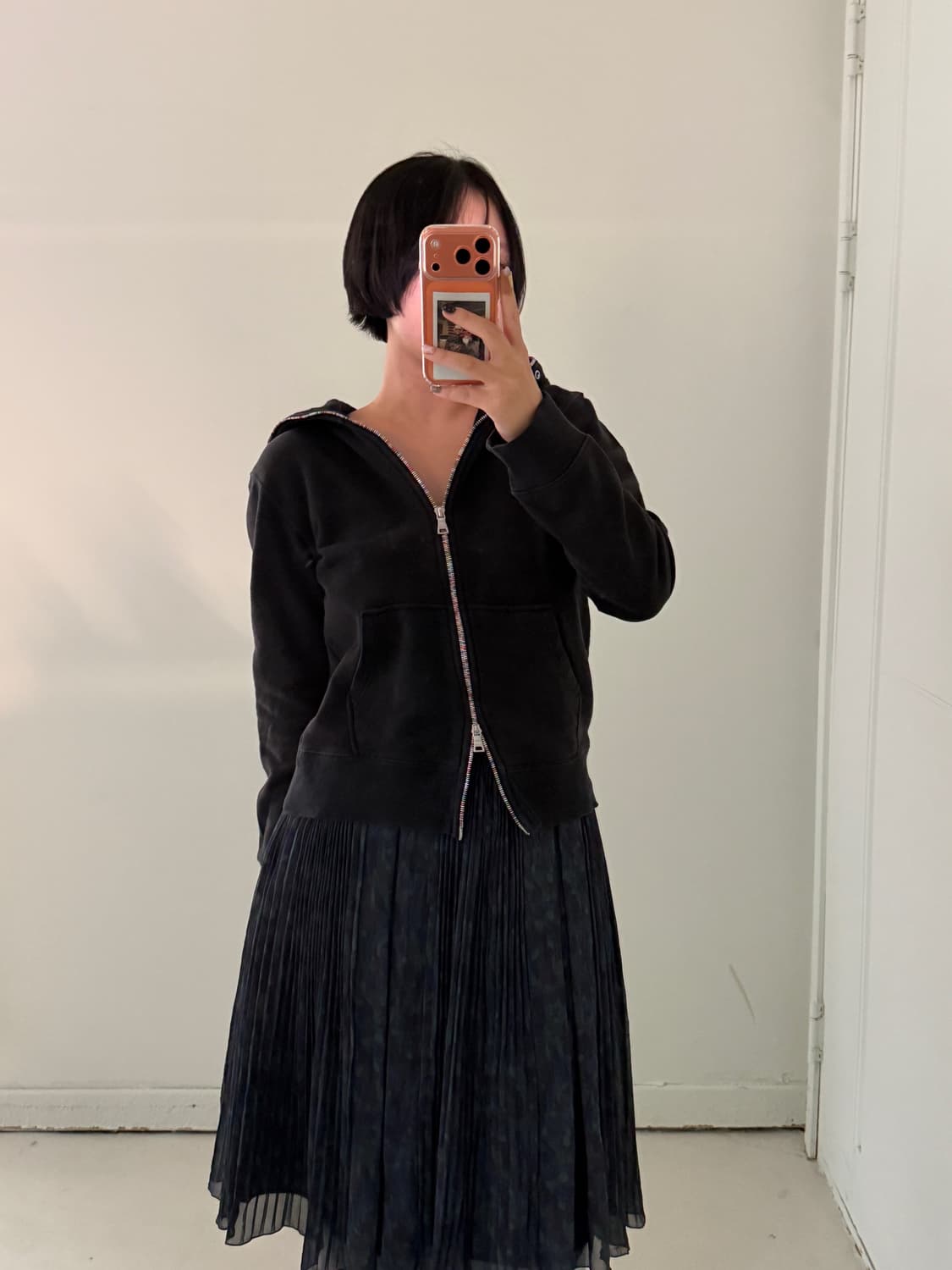 일본빈티지 블루그린 플리츠 스컽 상품이미지4