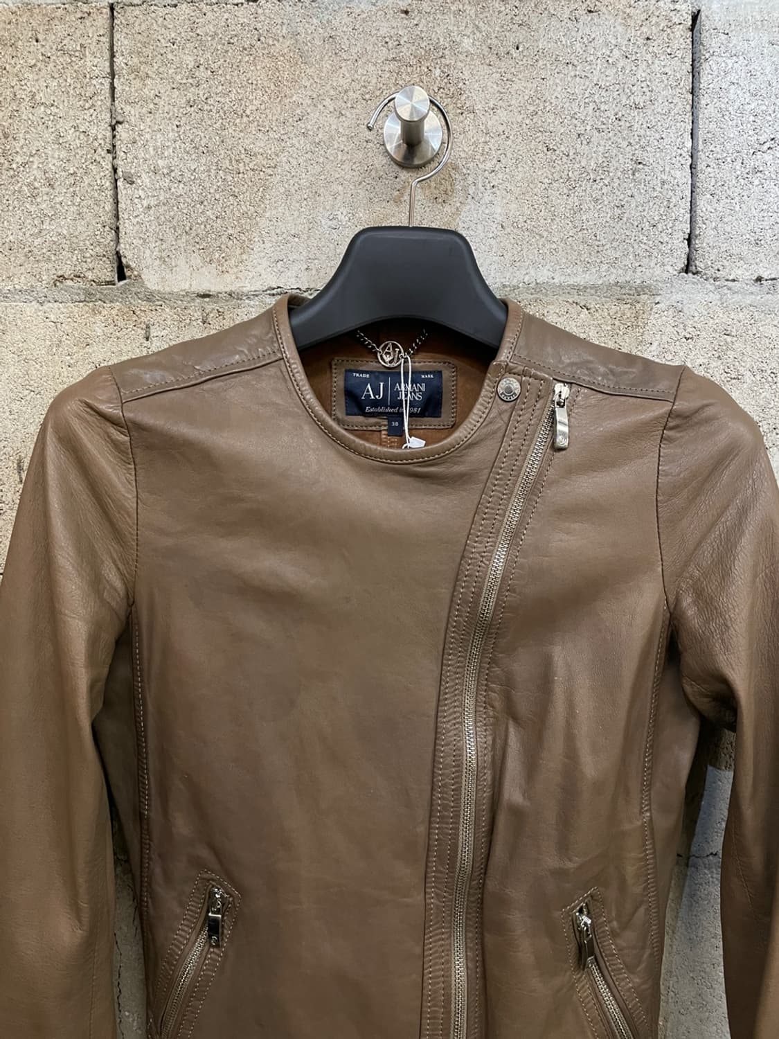 아르마니 진스 바이커 레더 자켓 상품이미지2