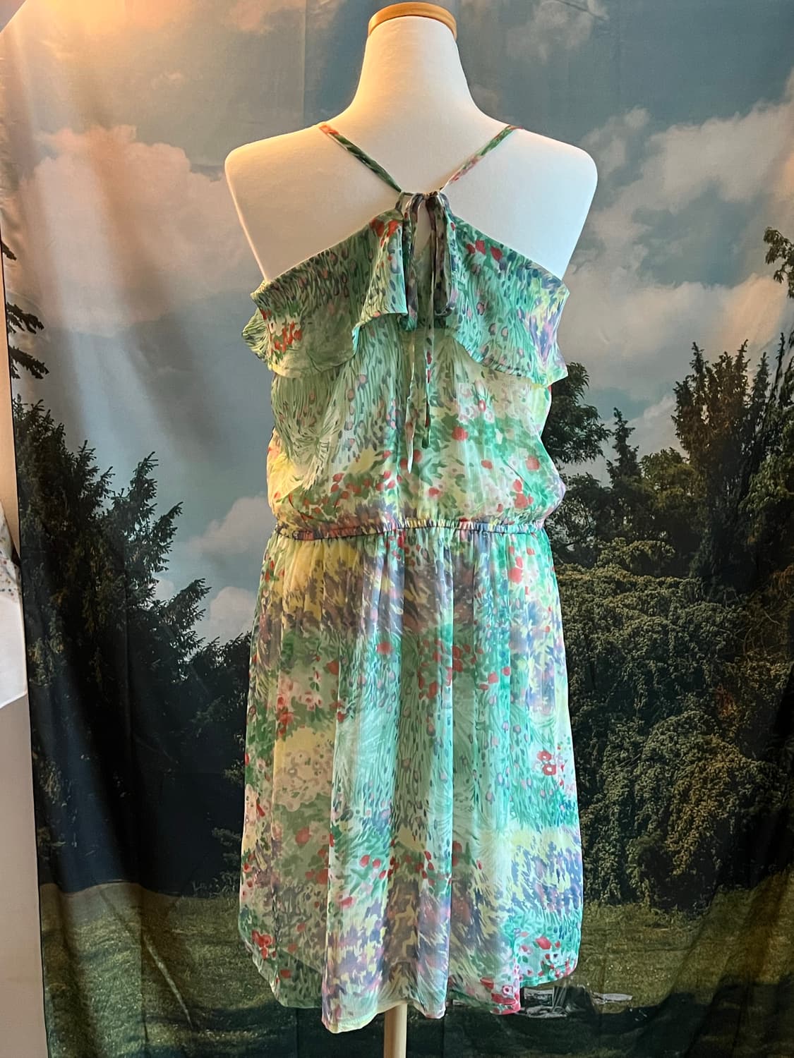 vacation floral chiffon halterneck dress 상품이미지4