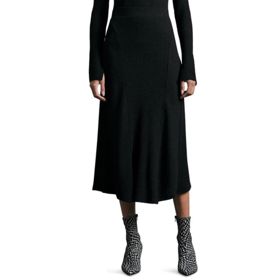 랙앤본 에코 골지 풀온 스커트 상품이미지1