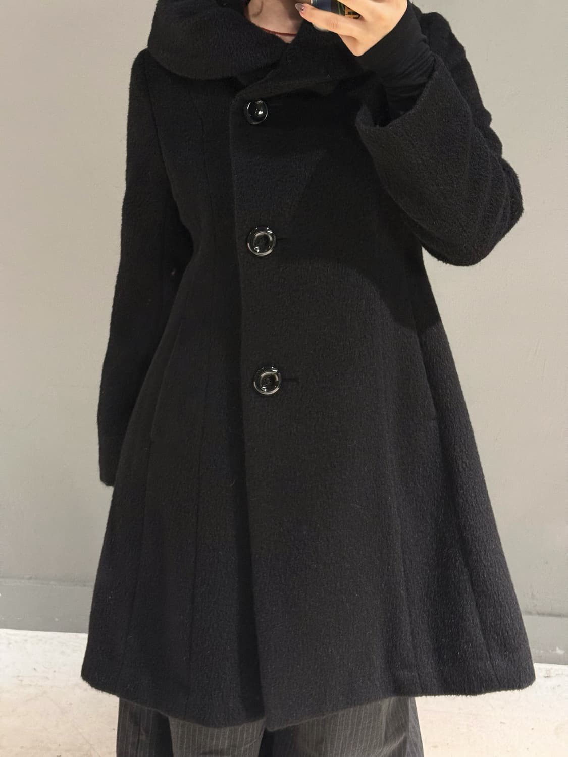 High-neck collar big button coat 상품이미지4