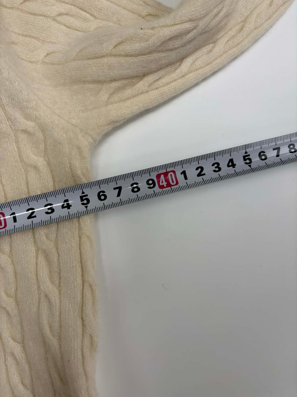 라코스테 아이보리 울 캐시미어 케이블 걸즈 니트(90) 상품이미지7