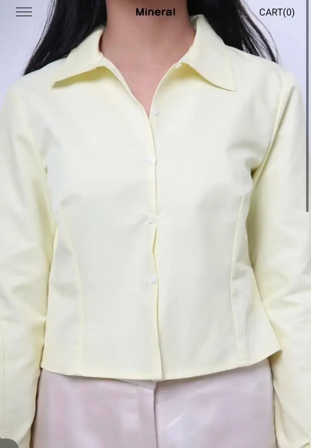 미네랄 mineral Crop shirt 크롭셔츠 (Lemon) 상품이미지4