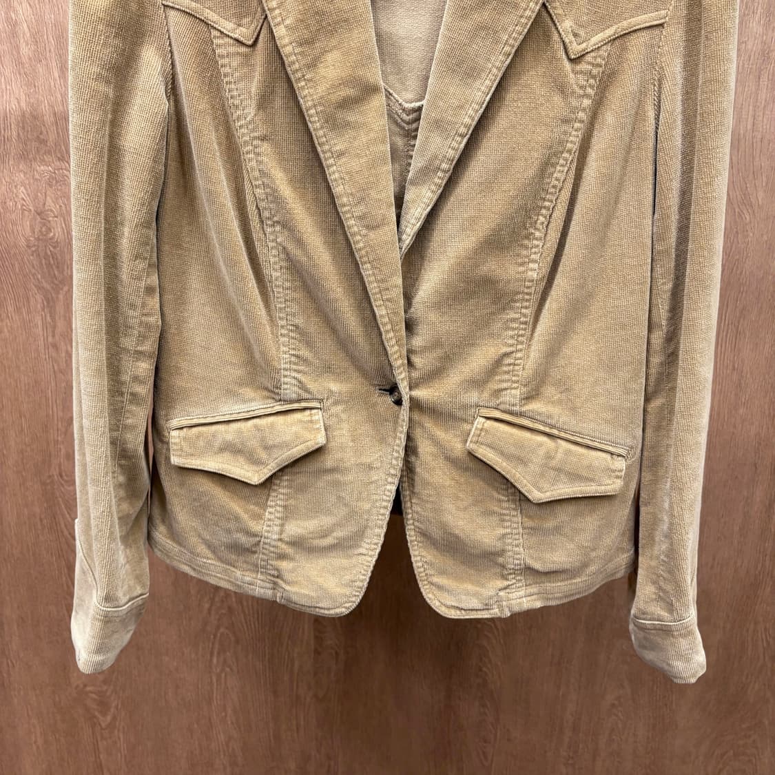 폴로 진스 코듀로이 테일러드 자켓 웨스턴 요크 절개 디테일 슬림핏 베이지 상품이미지5