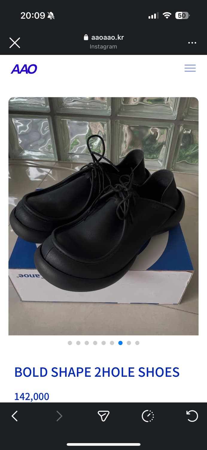 AAO 리게타 볼드 쉐입 투홀 슈즈 블랙 LL size 상품이미지4