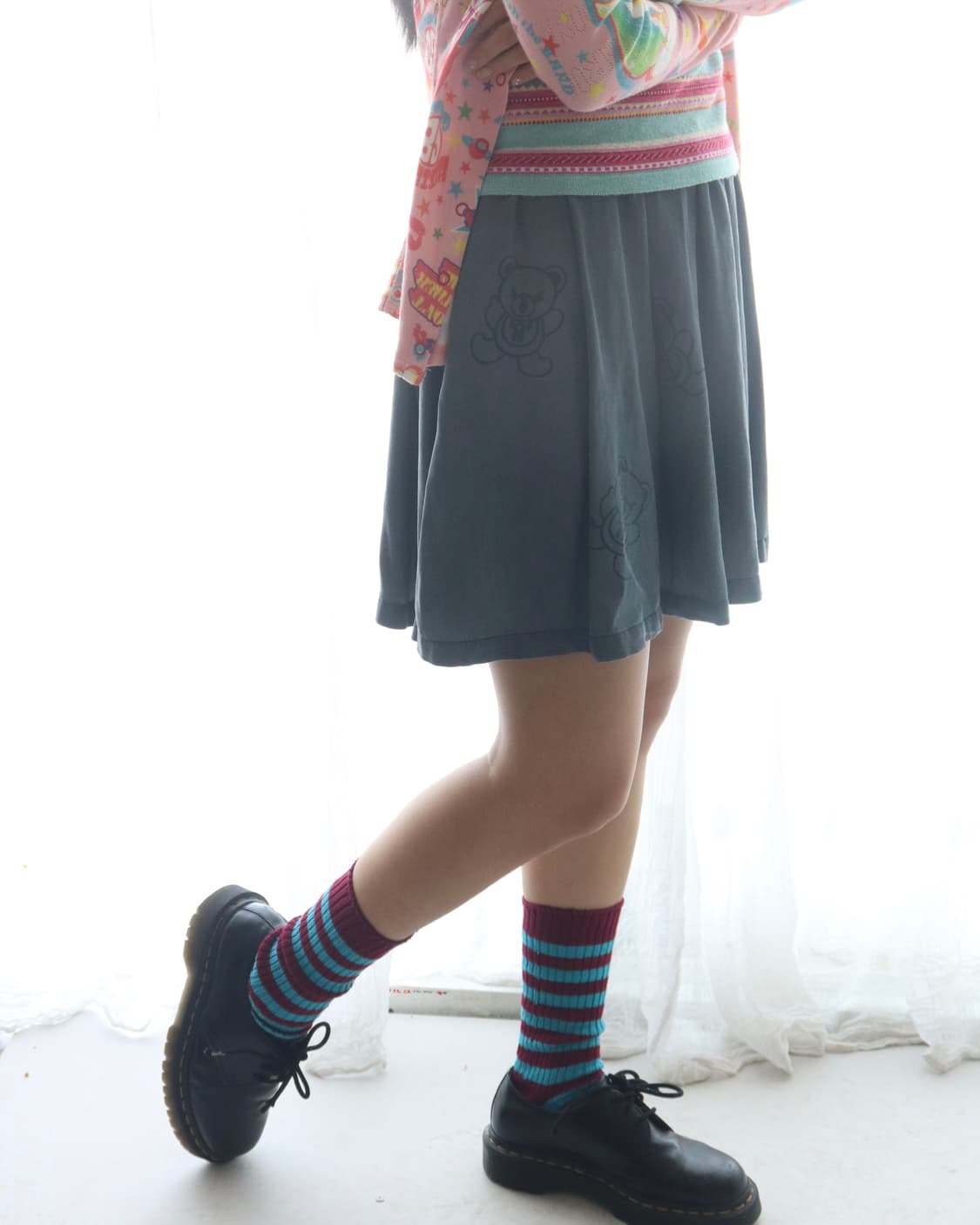 [Hysteric Glamour] Blue Fuckbear Skirt 상품이미지2