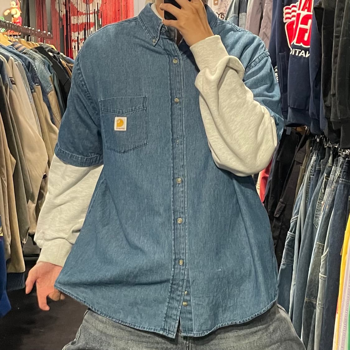 [IM] carhartt 칼하트 데님 반팔셔츠 상품이미지2