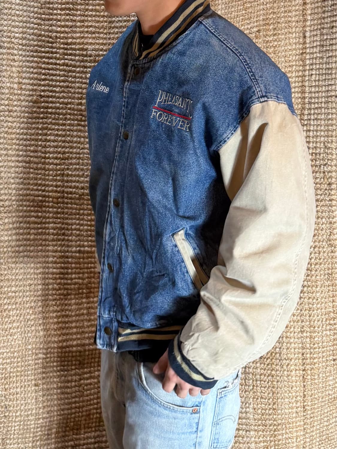 빈티지 데님 바시티 상품이미지3