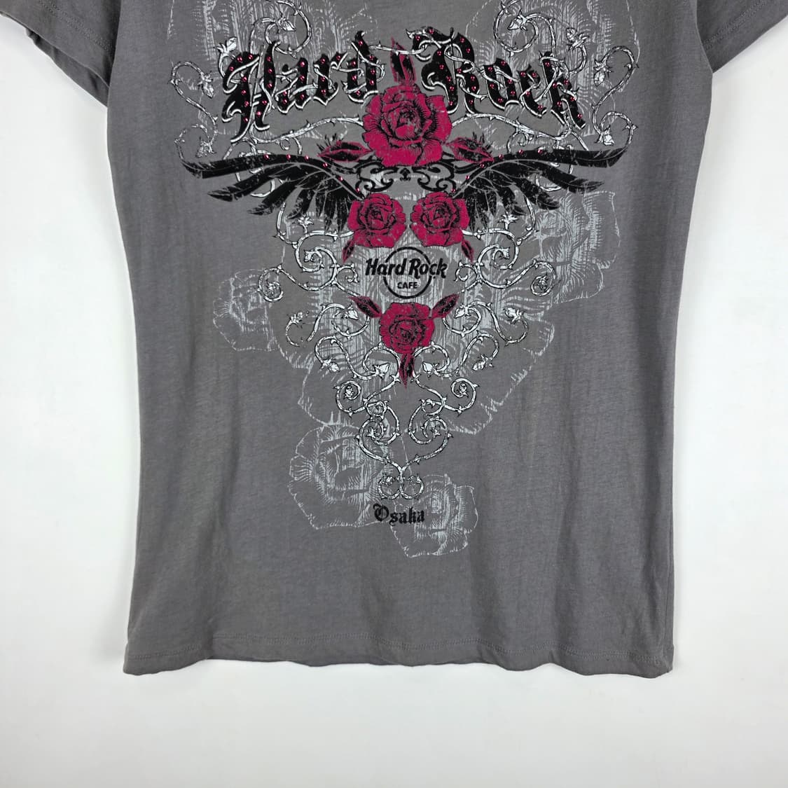 Hard Rock Cafe 오사카 펑크 로즈 브이넥 티셔츠 상품이미지5