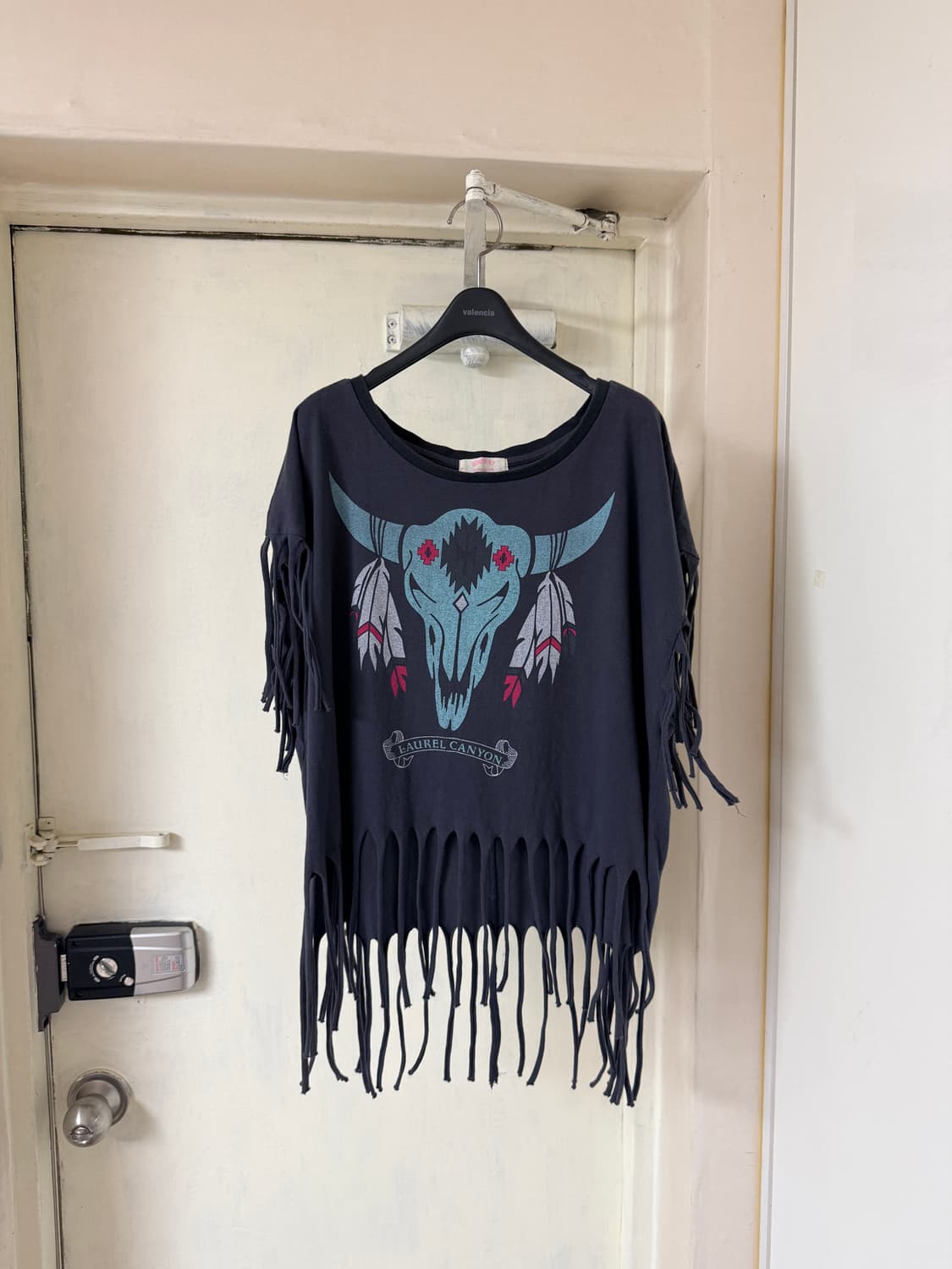 빈티지 나바호 패턴 프린지 크롭 티셔츠 상품이미지1